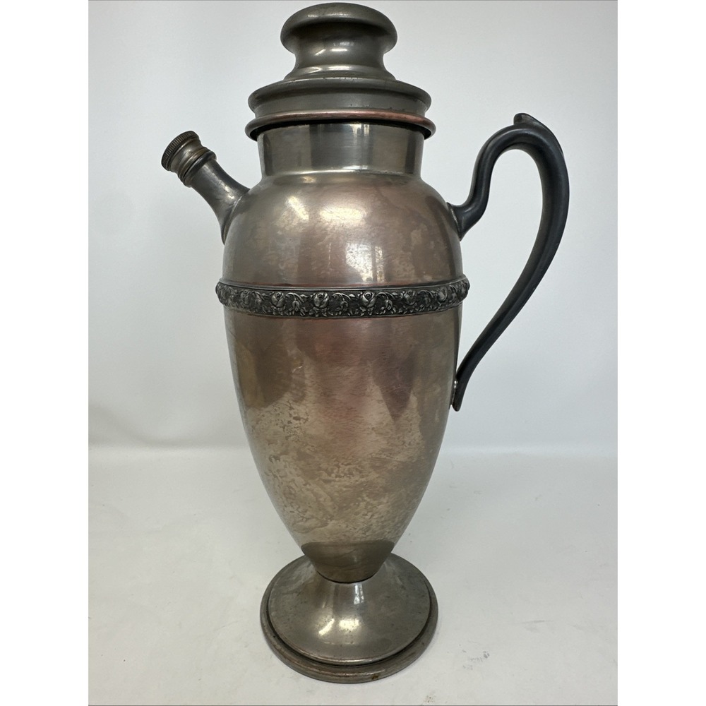 Vintage 1940's Art Deco Gotham Silver On Copper Martini Cocktail Shaker